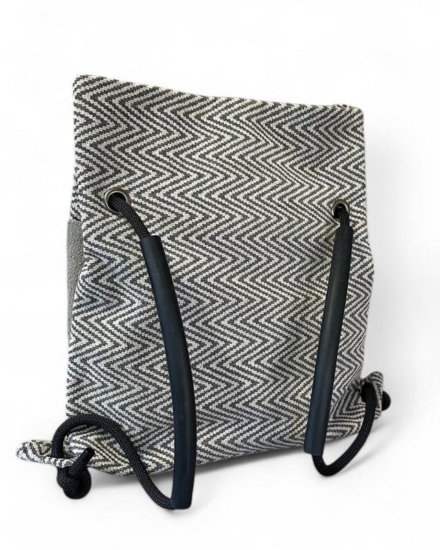 zigzag convertible backpack - sustainable handmade limited edition  2in1 bag