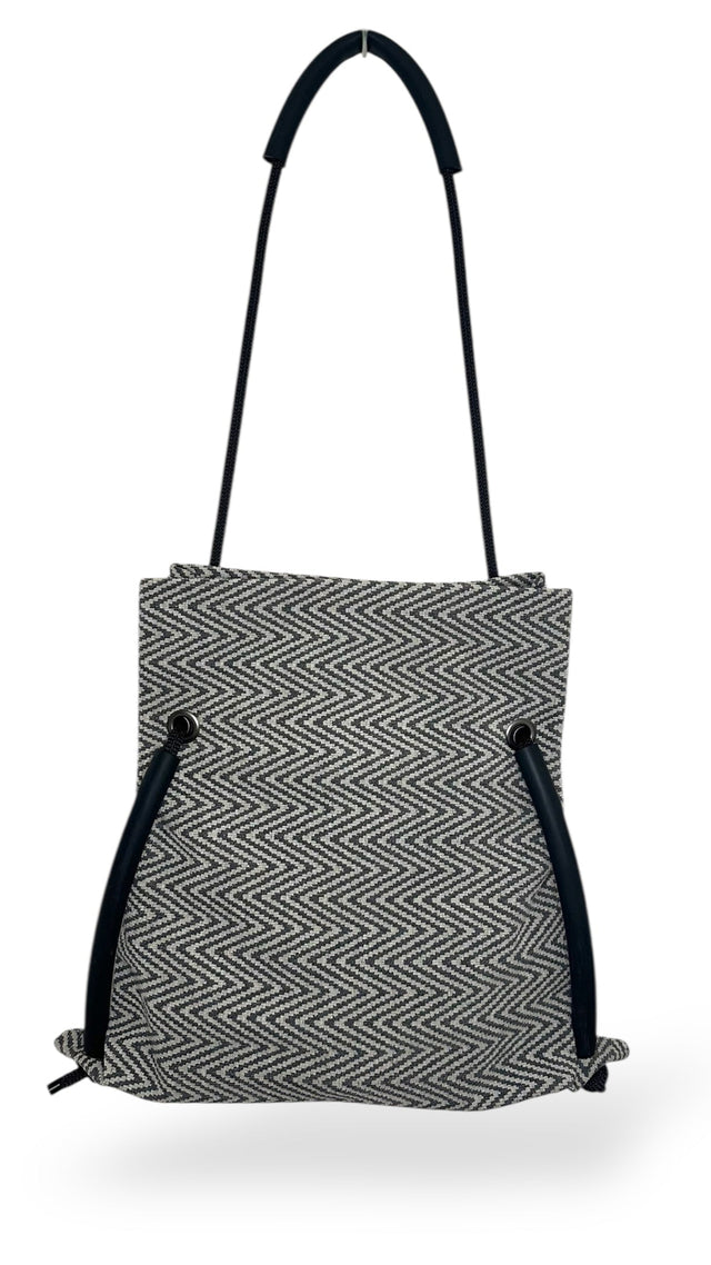 zigzag textured sustainable bag - reclaimed limited edition  2 in 1 totepack
