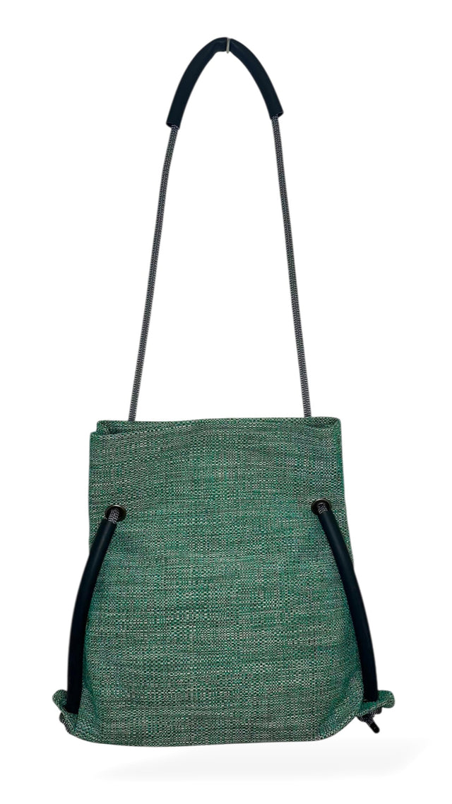 Turquoise textured twill convertible 2in1 bag handmade limited edition