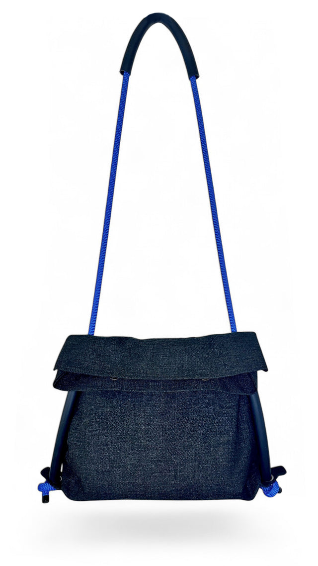 ditto handmade convertible backpack in black tweed