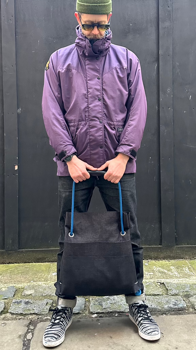 black twill unisex convertible bag