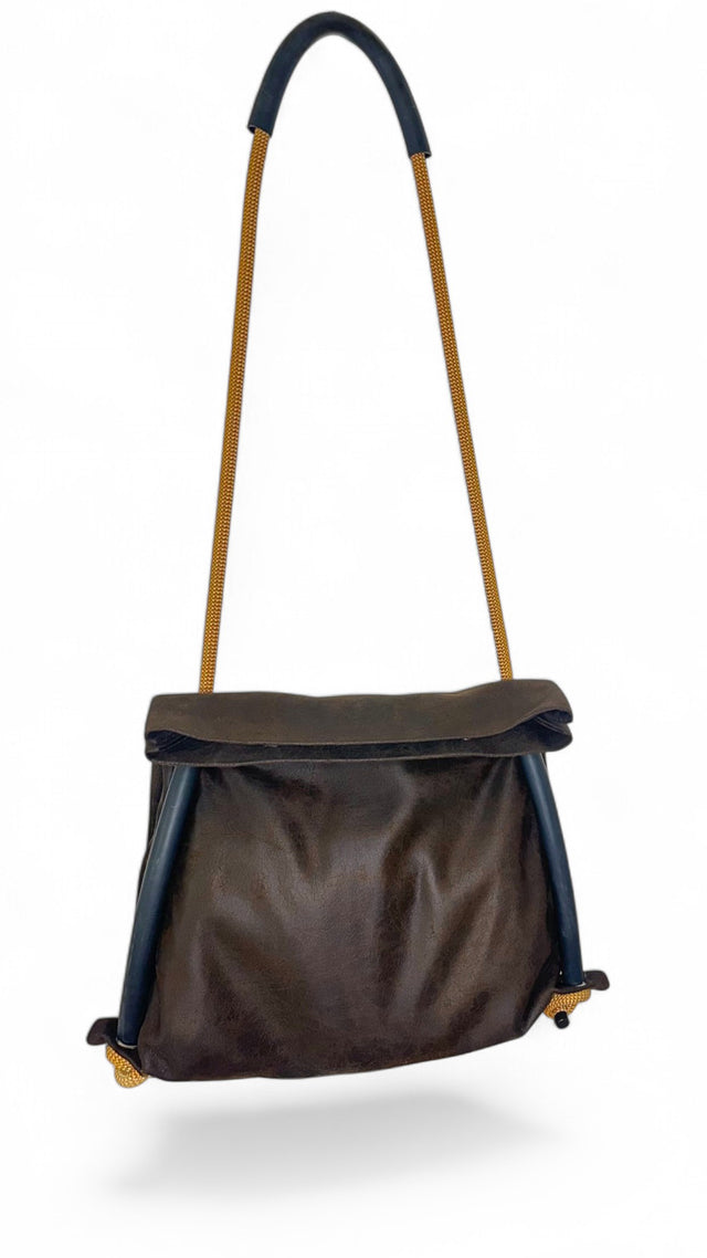 Urban Commuter 2in1 Bag | Brown Nubuck Faux Leather