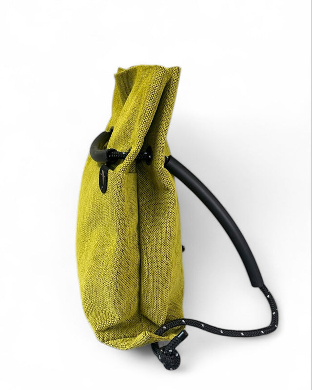 chartreuse green convertible backpack commuter bag - sustainable reclaimed