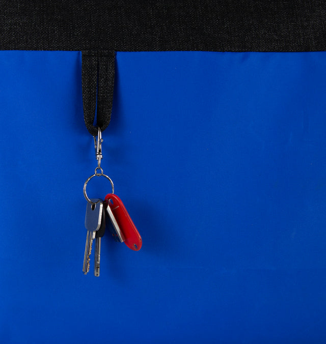 blue lining with key loop
