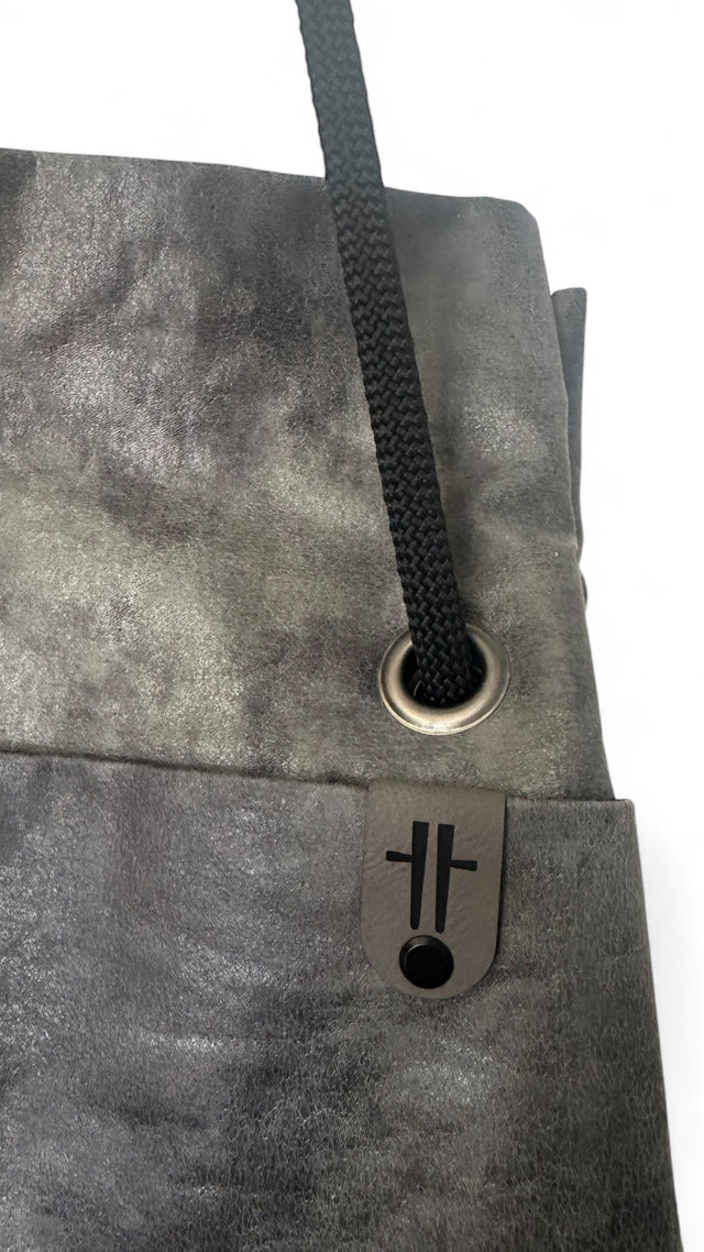 slate grey pleather sustainable bag