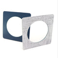 Square bauhau bangle in linoleum navy and white