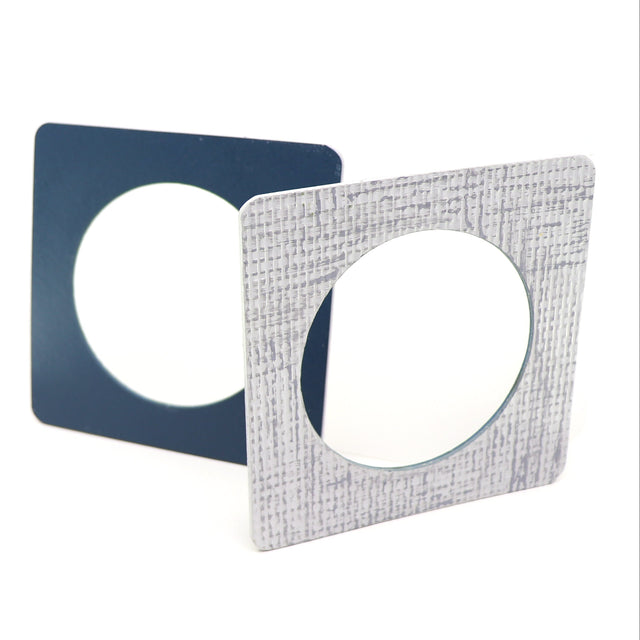 Square bauhau bangle in linoleum navy and white