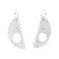 Pair of geometric earrings on a white background
