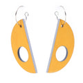 orange and grey earrings on a white background