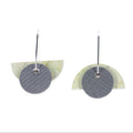 Converible and reversible Bauhaus shaped earrings on oval hoop 