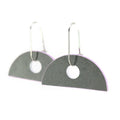 semi-circle oval drop hoop earrings in grey