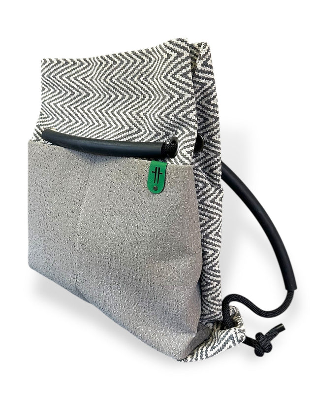 zigzag textured convertible backpack - sustainable commuter bag 