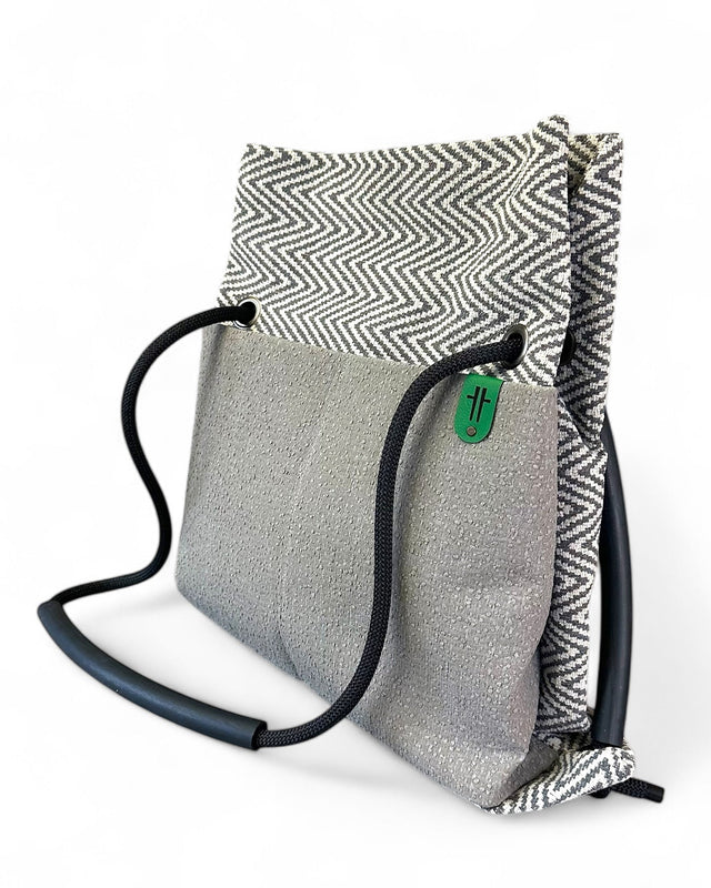 zigzag textured sustainable bag - reclaimed limited edition  