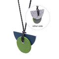 Reversible modernist necklace in navy & green