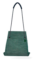 Turquoise heavy weave twill sustainable bag - convertible customisable backpack