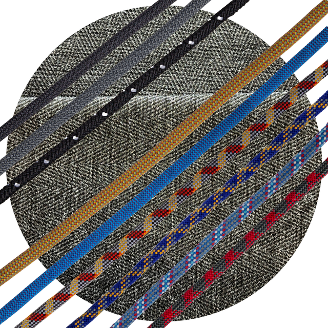 black chevron fabric rope swatch 