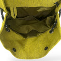 chartreuse green textile convertible backpack - inside pocket organisation 