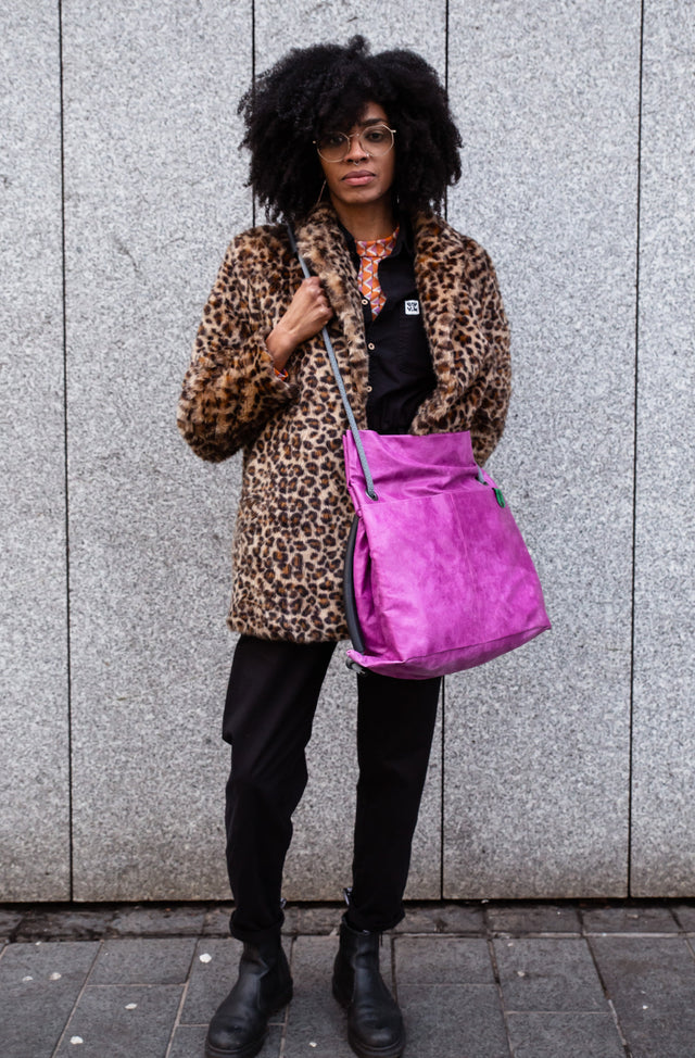 fuchsia crossbody convertible bag