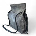 slate grey pleather sustainable bag convert to backpack - sustainable reclaimed 